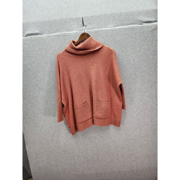 Loft Petites Womens XXS/P Ribbed Cowl Neck Pullover Sweater Rust Orange - Picture 1 of 5